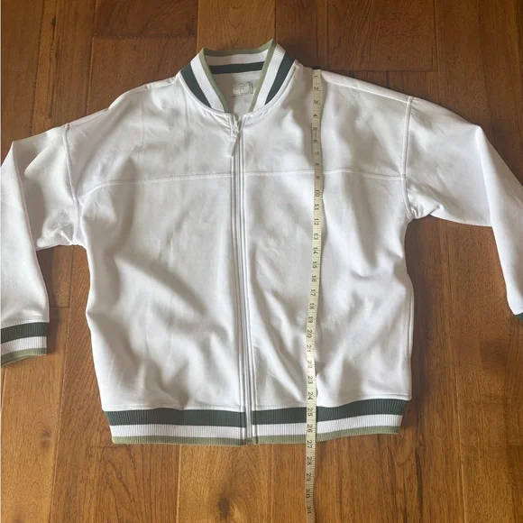 ZSupply White Bomber Jacket with Green Trim - Picture 5 of 6